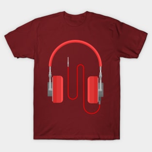 Red headphones T-Shirt